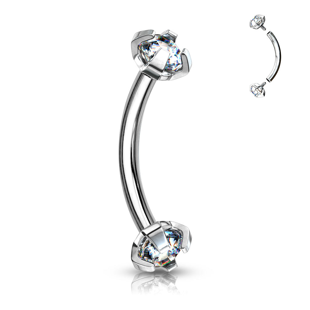 Claw set Curved Barbells - Pic&Mix The Body Jewellery Shop