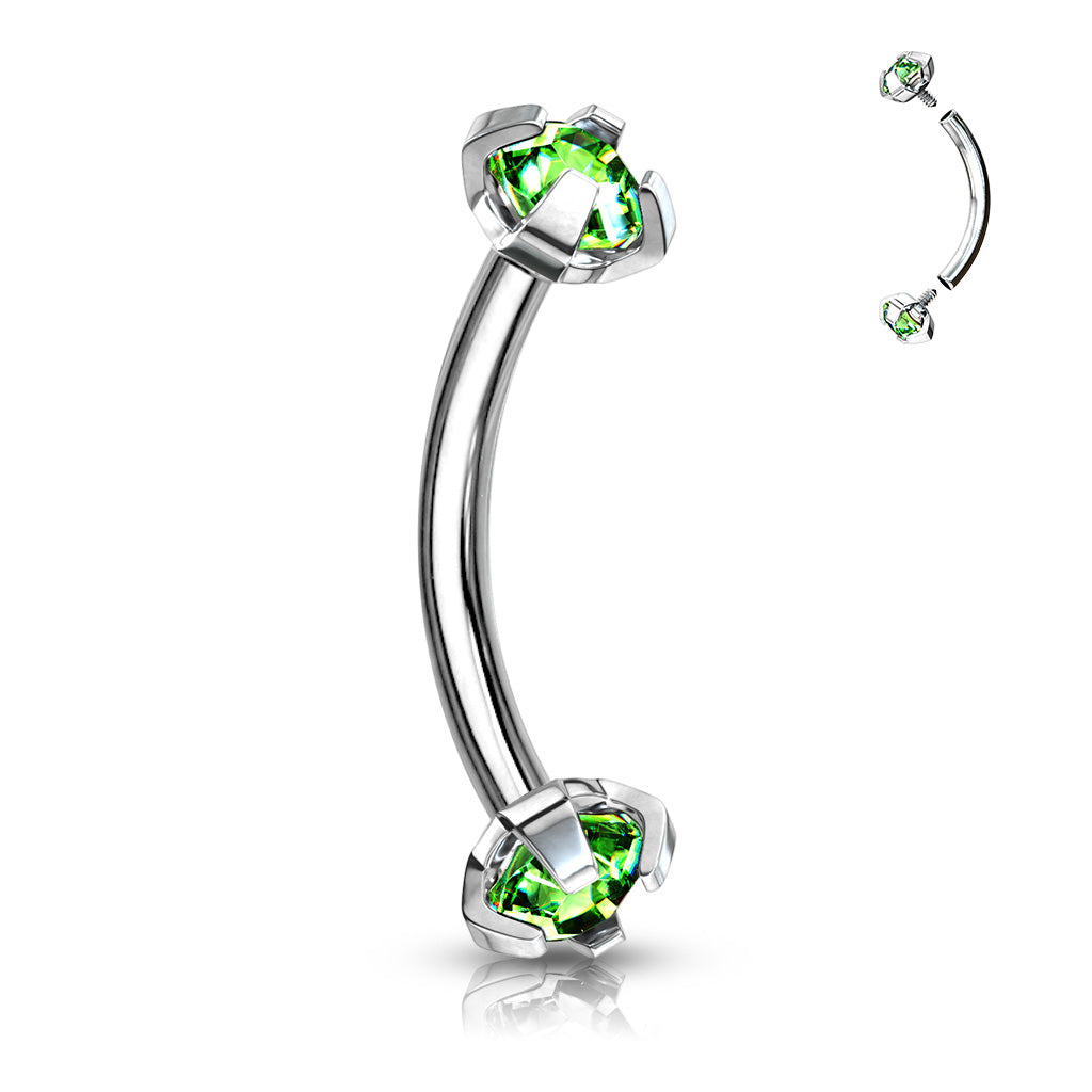 Claw set Curved Barbells - Pic&Mix The Body Jewellery Shop