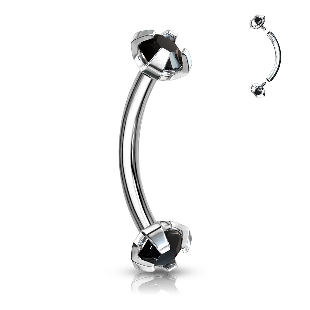 Claw set Curved Barbells - Pic&Mix The Body Jewellery Shop