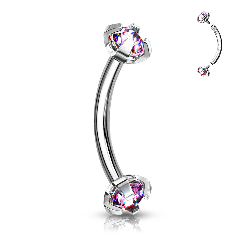 Claw set Curved Barbells - Pic&Mix The Body Jewellery Shop