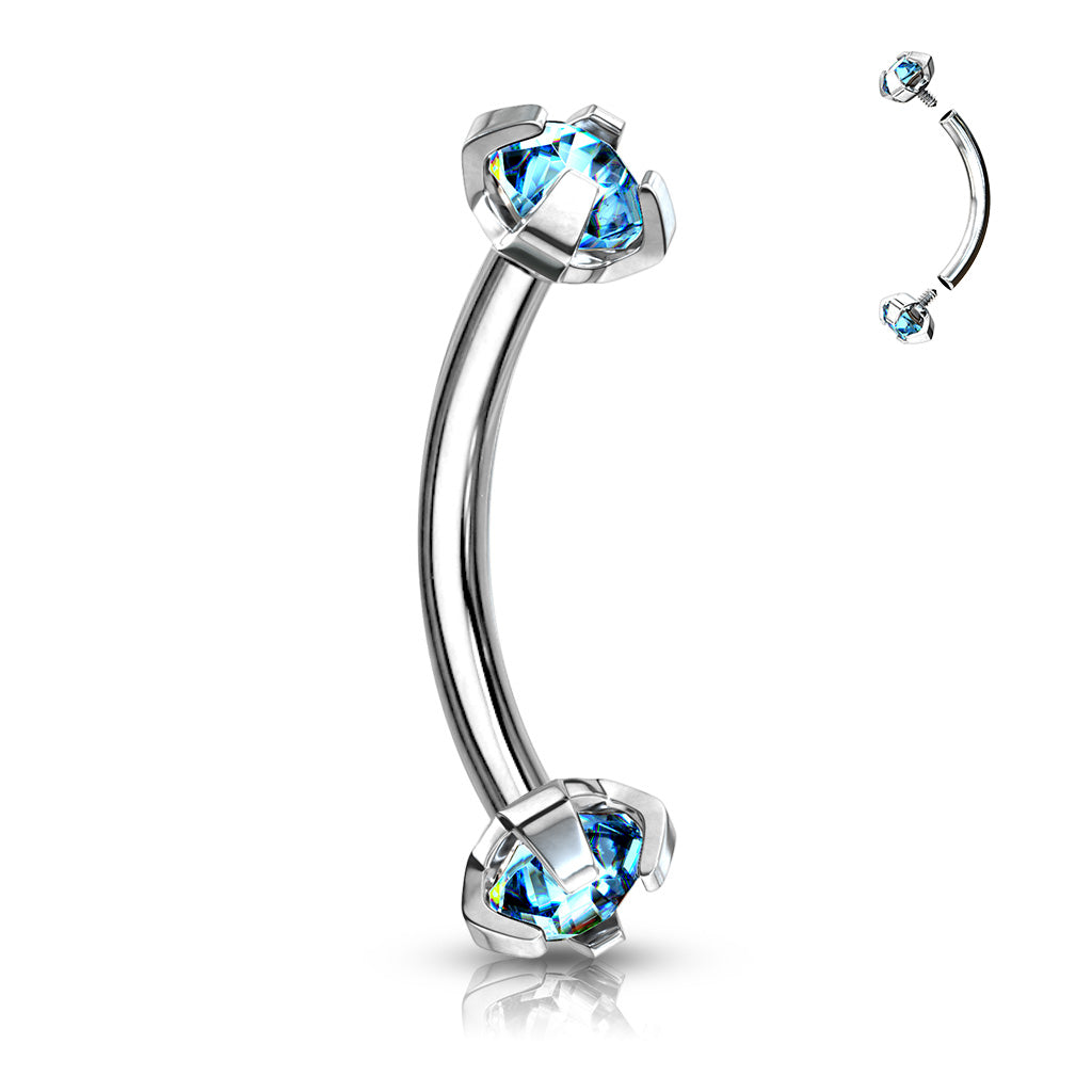 Claw set Curved Barbells - Pic&Mix The Body Jewellery Shop