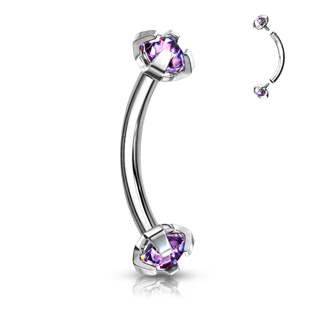 Claw set Curved Barbells - Pic&Mix The Body Jewellery Shop