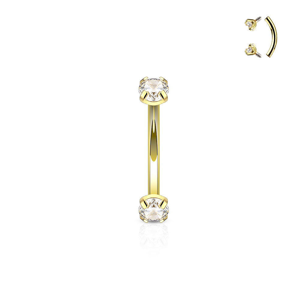 Claw set Curved Barbells - Pic&Mix The Body Jewellery Shop