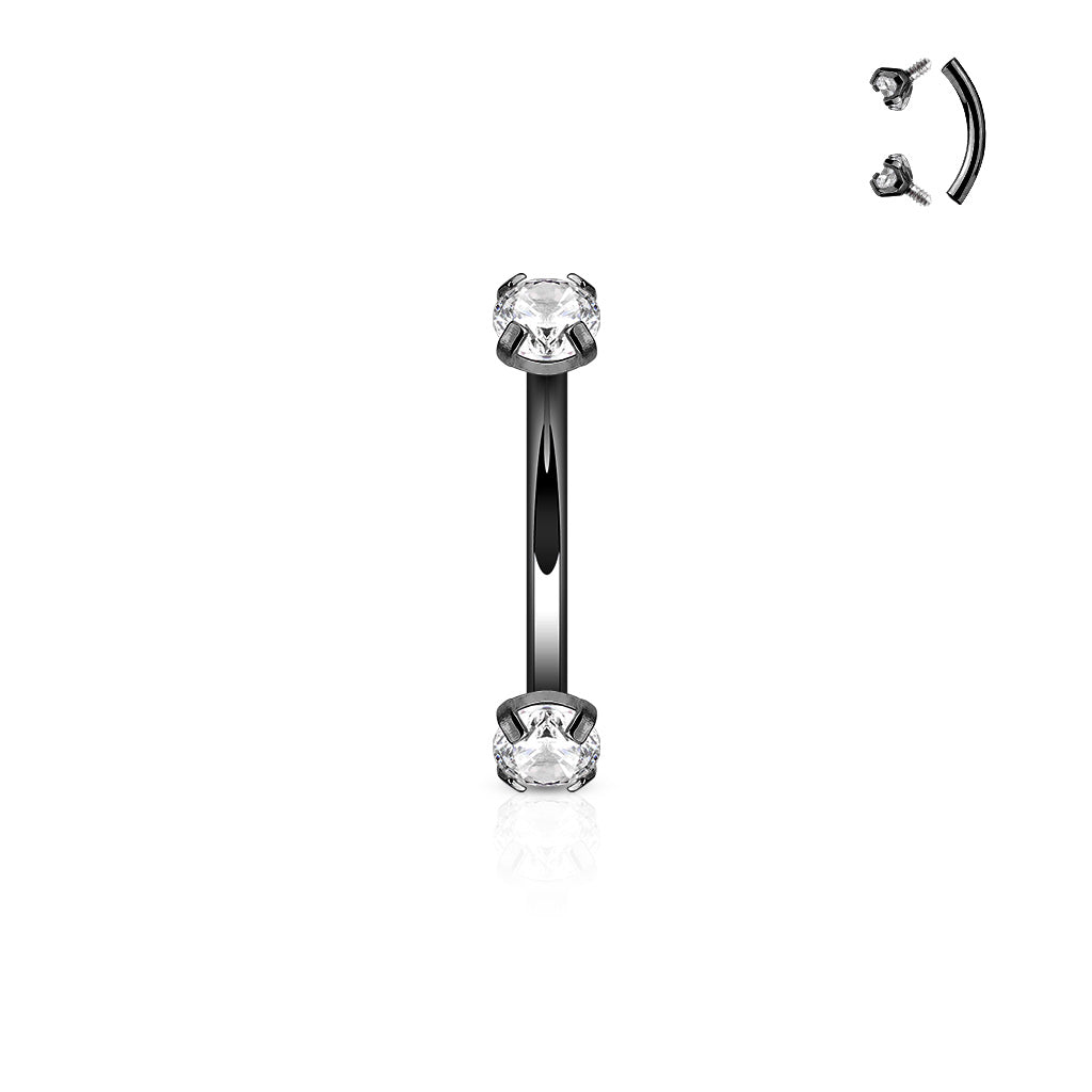 Claw set Curved Barbells - Pic&Mix The Body Jewellery Shop