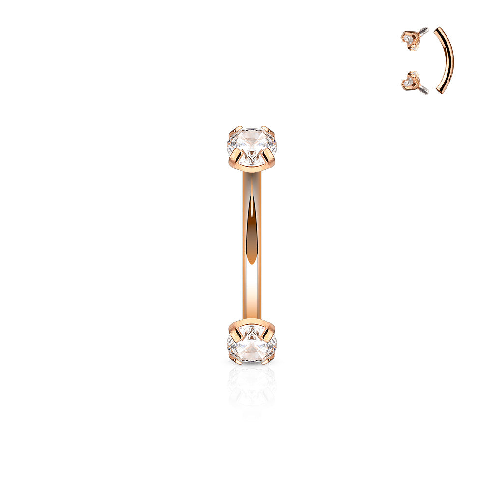Claw set Curved Barbells - Pic&Mix The Body Jewellery Shop