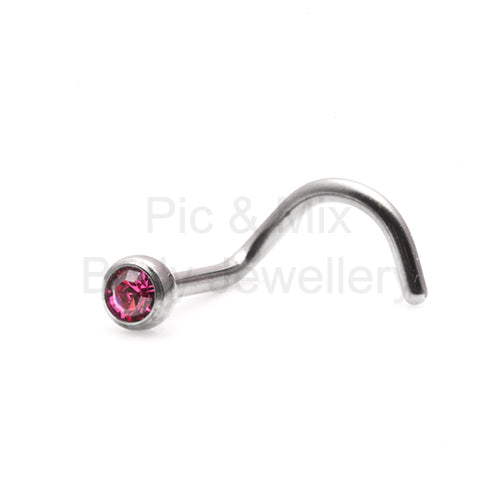 Initial Piercing - Assorted Crystal Nose Screw - Pic&Mix The Body Jewellery Shop