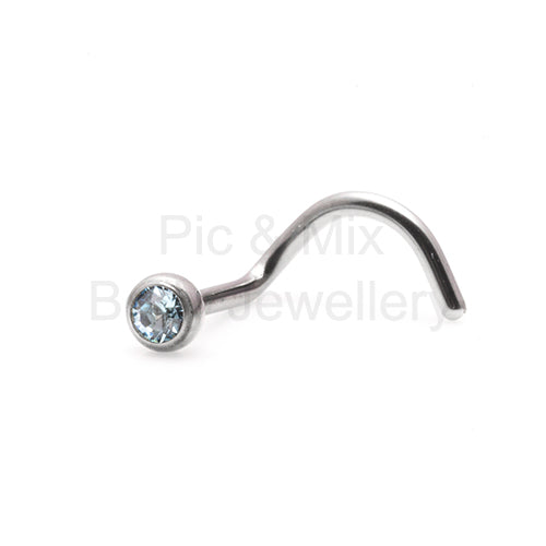 Initial Piercing - Assorted Crystal Nose Screw - Pic&Mix The Body Jewellery Shop