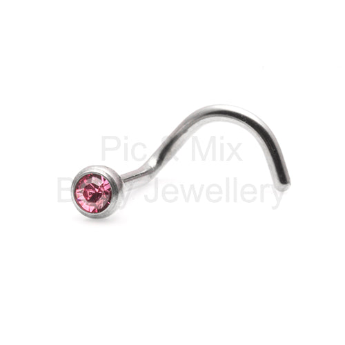 Initial Piercing - Assorted Crystal Nose Screw - Pic&Mix The Body Jewellery Shop