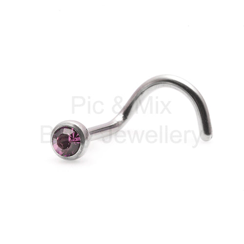 Initial Piercing - Assorted Crystal Nose Screw - Pic&Mix The Body Jewellery Shop