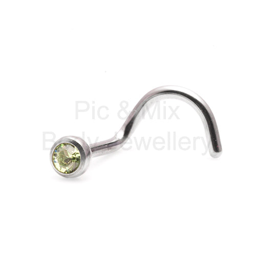 Initial Piercing - Assorted Crystal Nose Screw - Pic&Mix The Body Jewellery Shop