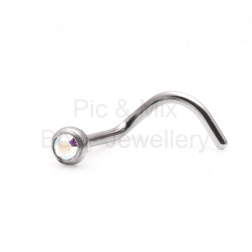 Initial Piercing - Assorted Crystal Nose Screw - Pic&Mix The Body Jewellery Shop