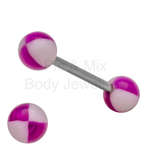 316L Surgical Steel Tongue Barbell Modern beach ball – Vibrant Glow Piercing Jewellery