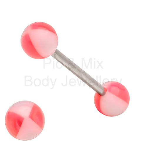 316L Surgical Steel Tongue Barbell Modern beach ball – Vibrant Glow Piercing Jewellery