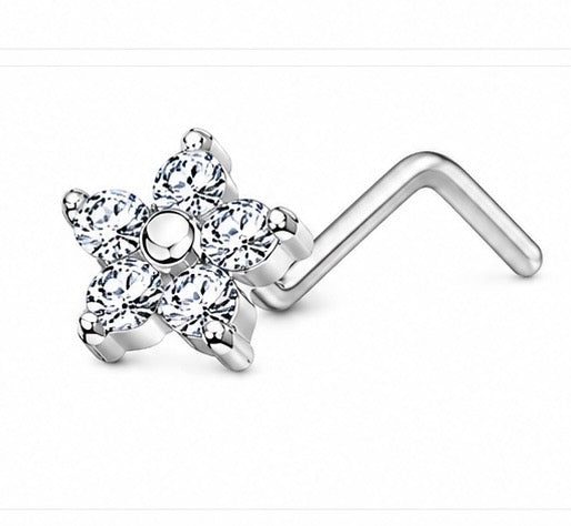 Assorted Crystal L Bend Decorative nose Studs