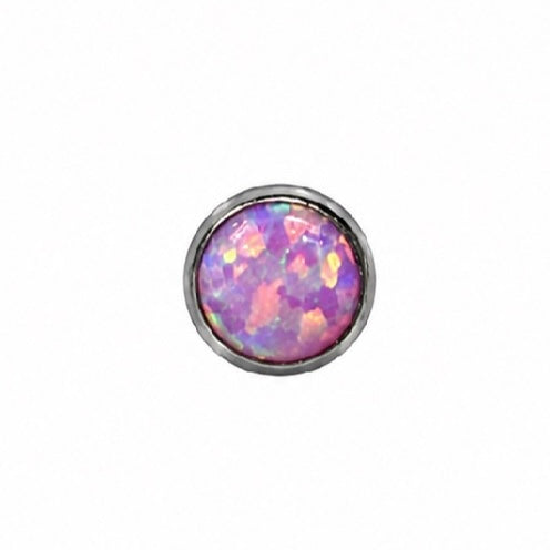 Initial Piercing - Titanium Synthetic Opal Bezel Set Labret
