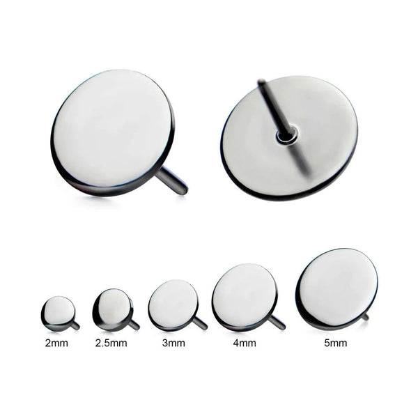 Initial Piercing 2.5mm Plain flat disk for Nose, Helix, Forward Helix, Tragus