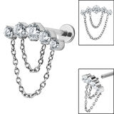 5 Gem Arch with Chains - Pic&Mix The Body Jewellery Shop