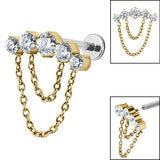5 Gem Arch with Chains - Pic&Mix The Body Jewellery Shop