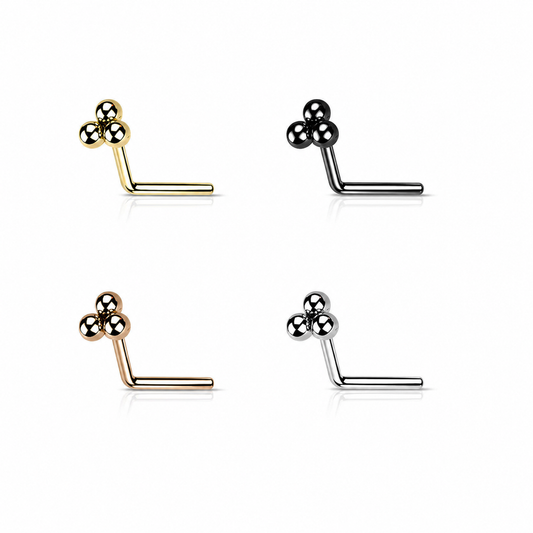 Steel trinity L Bend Nose Stud