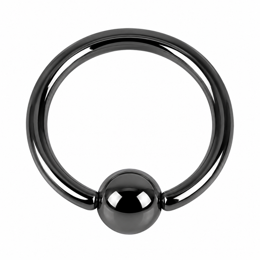 Black steel ball closure rings 1.2 or 1.6mm
