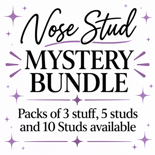 Sterling Silver Nose Stud Mystery Bundle | Mixed Crystal and Designs | Nose Jewellery | Lucky Dip