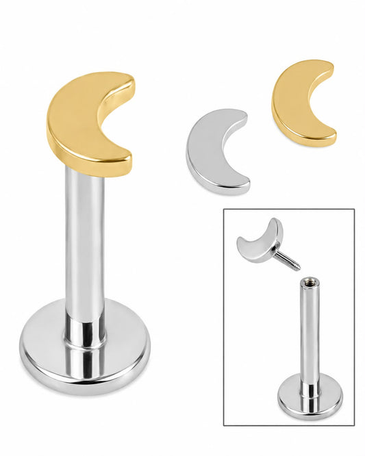 Initial Piercing - Titanium Quarter Moon