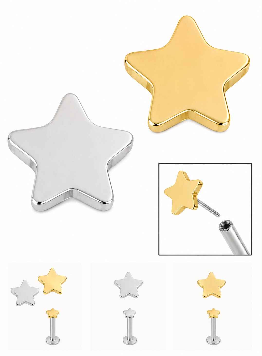 Initial Piercing - Titanium Star labret
