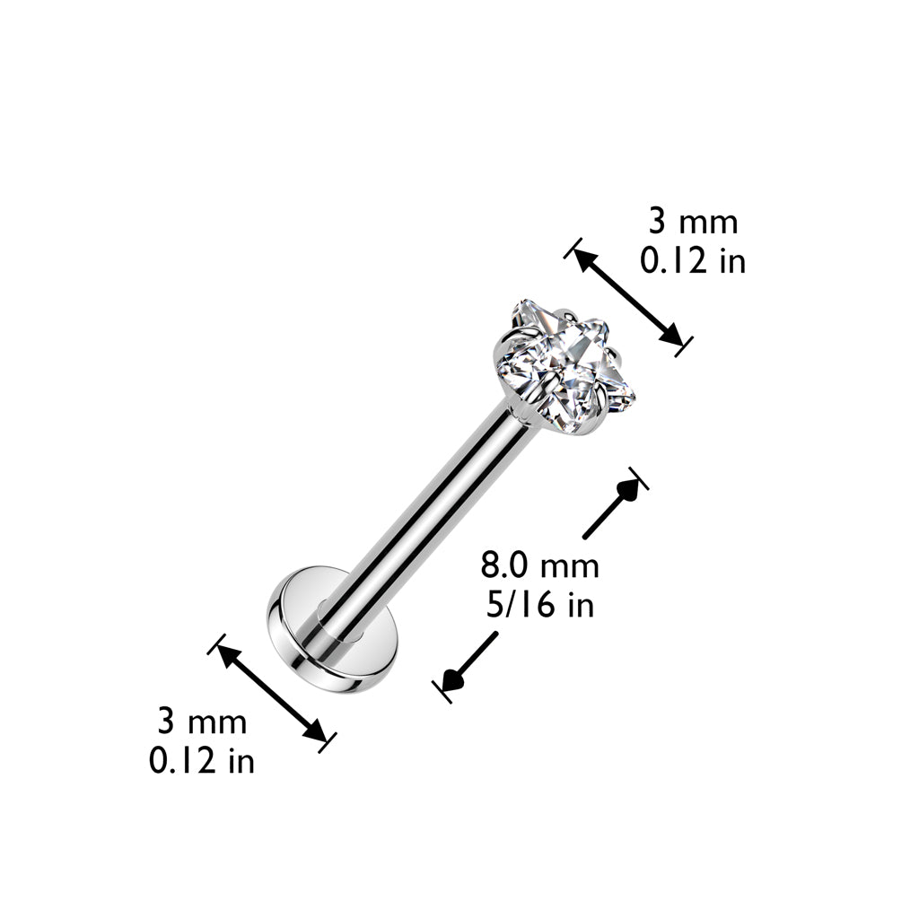 Ti labret - Internal thread HP, Rose or Yellow Hearts or star - Pic&Mix The Body Jewellery Shop