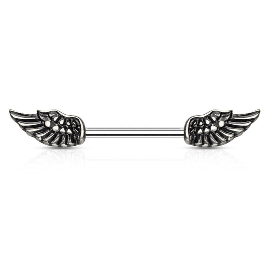 Angel Wings 316L Surgical Steel Nipple Barbell Rings - Pic&Mix The Body Jewellery Shop