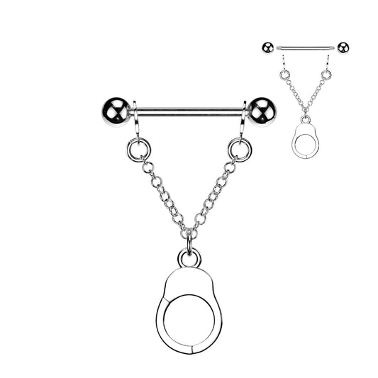 Handcuff Dangle Nipple Shield w/ Bar
