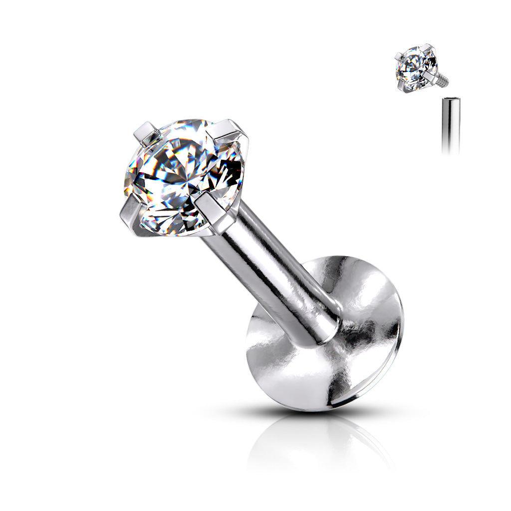 GET ME FREE - 316L Surgical Steel Flat Back Stud With Round Crystal