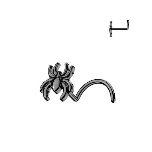 Black 316L Surgical Stainless Steel Spider Nose Screw – Hypoallergenic Piercing Jewellery