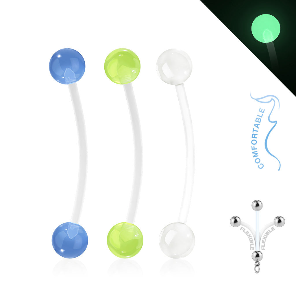 Pregnancy Multi Pack of 3 Glow in the Dark Balls Belly Ring - Pic&Mix The Body Jewellery Shop