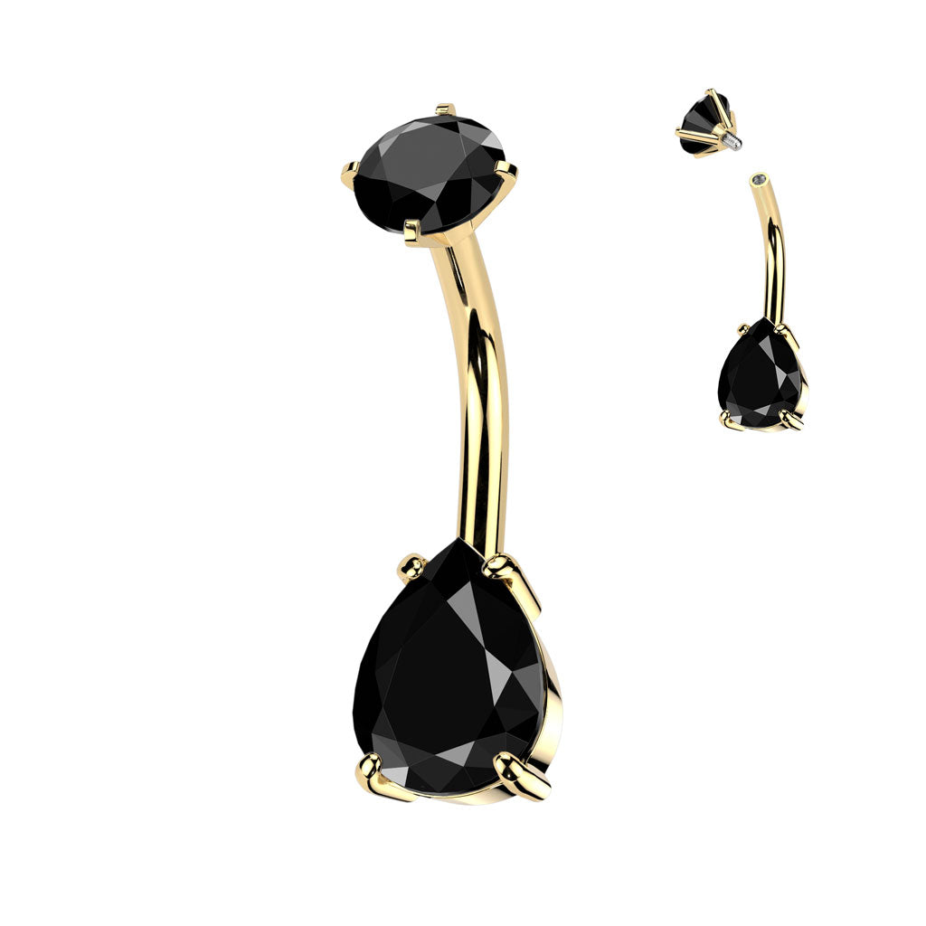 Crystal claw set belly bars - Pic&Mix The Body Jewellery Shop