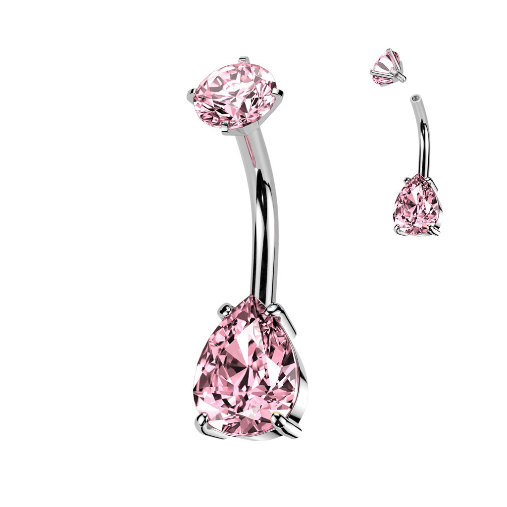 Crystal claw set belly bars - Pic&Mix The Body Jewellery Shop