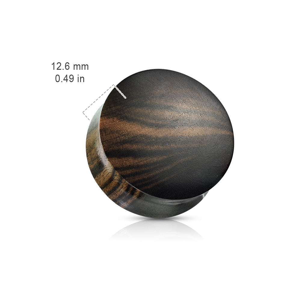 Striped Ebony Wood Convex Saddle Plug - Pic&Mix The Body Jewellery Shop