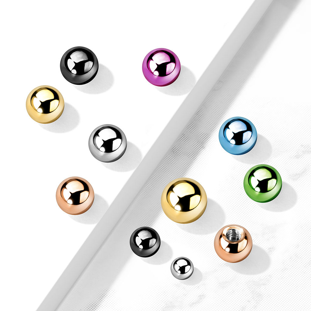Surgical steel threaded balls - anodised - Pic&Mix The Body Jewellery Shop