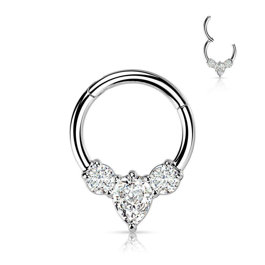 Hinged surgical steel septum or daith rings variants - Pic&Mix The Body Jewellery Shop