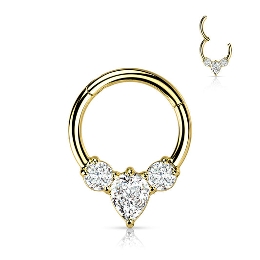 Hinged surgical steel septum or daith rings variants - Pic&Mix The Body Jewellery Shop