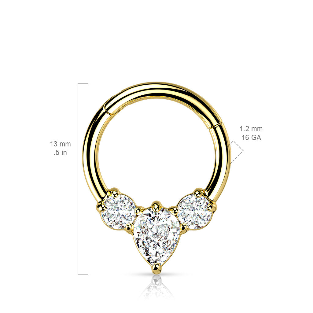 Hinged surgical steel septum or daith rings variants - Pic&Mix The Body Jewellery Shop
