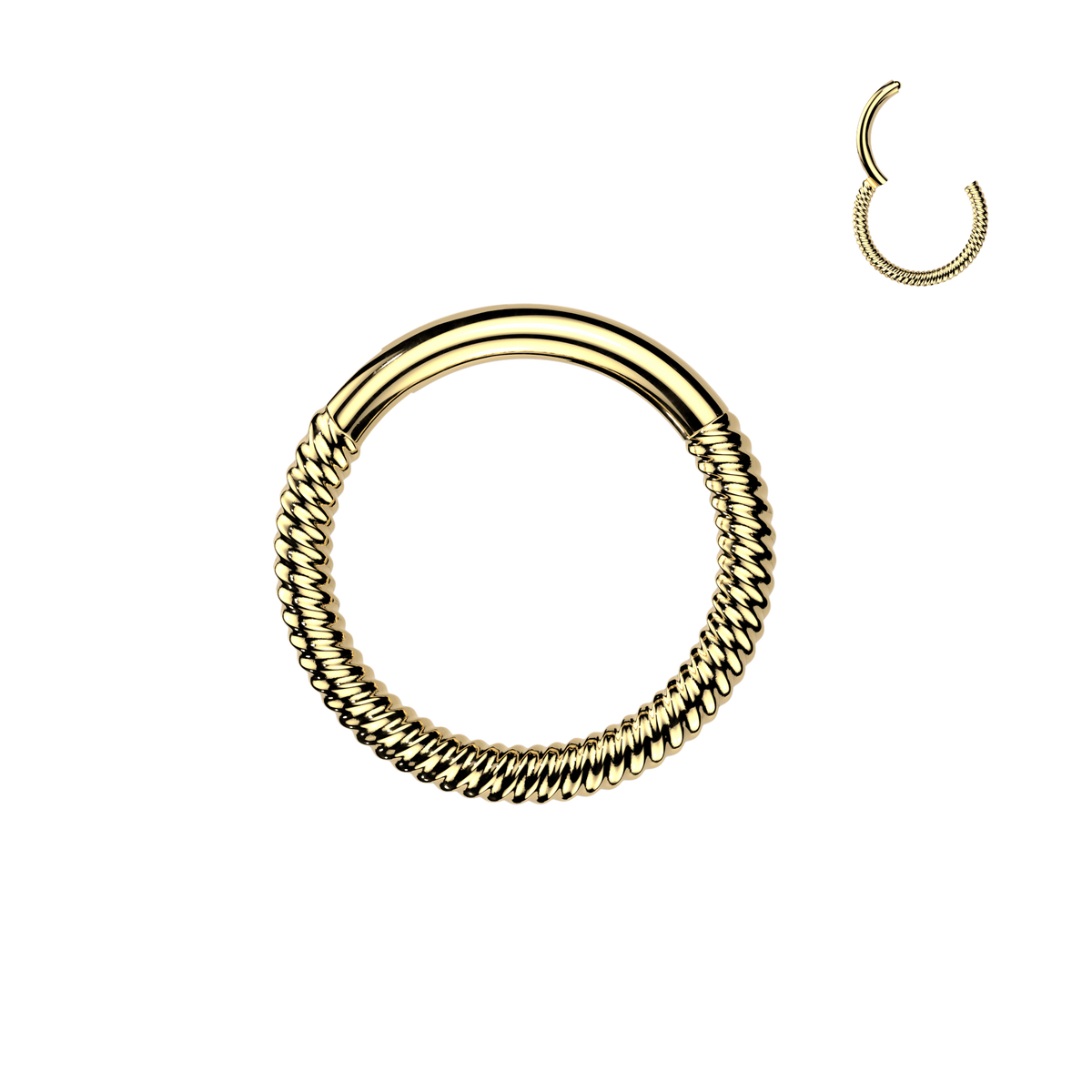 316L Braided Hinged Segment Hoop Ring