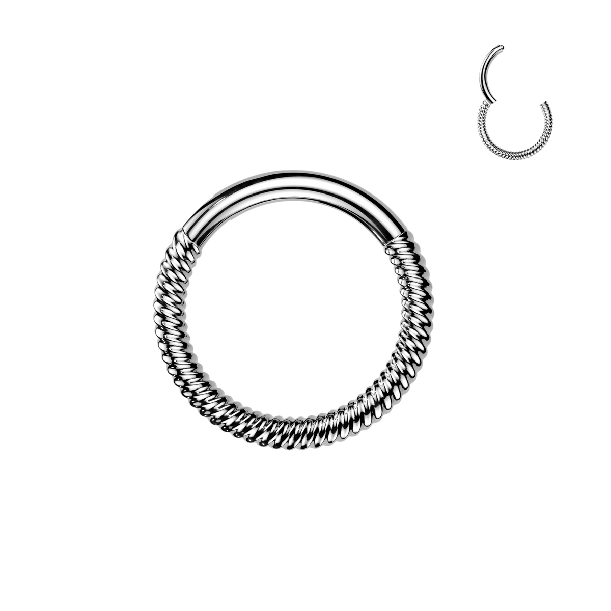 316L Braided Hinged Segment Hoop Ring