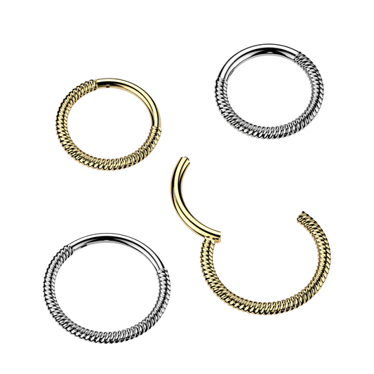 316L Braided Hinged Segment Hoop Ring
