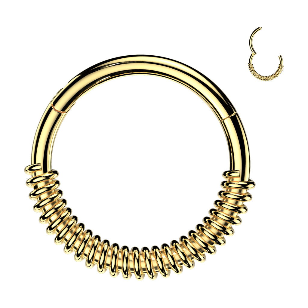 High Quality Precision All 316L Surgical Steel Spring Coil Hinged Segment Hoop Ring - Pic&Mix The Body Jewellery Shop