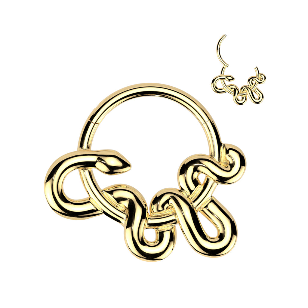 High Quality Precision All 316L Surgical Steel Snake Hinged Segment Hoop Ring - Pic&Mix The Body Jewellery Shop