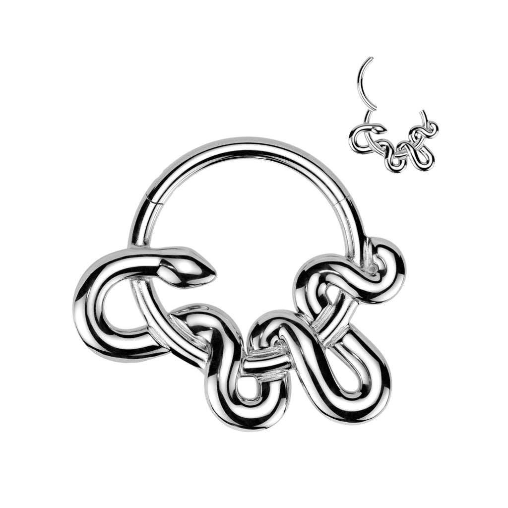 High Quality Precision All 316L Surgical Steel Snake Hinged Segment Hoop Ring - Pic&Mix The Body Jewellery Shop