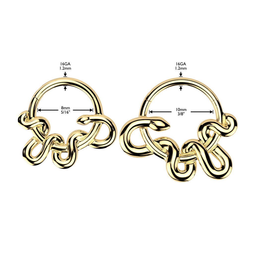 High Quality Precision All 316L Surgical Steel Snake Hinged Segment Hoop Ring - Pic&Mix The Body Jewellery Shop