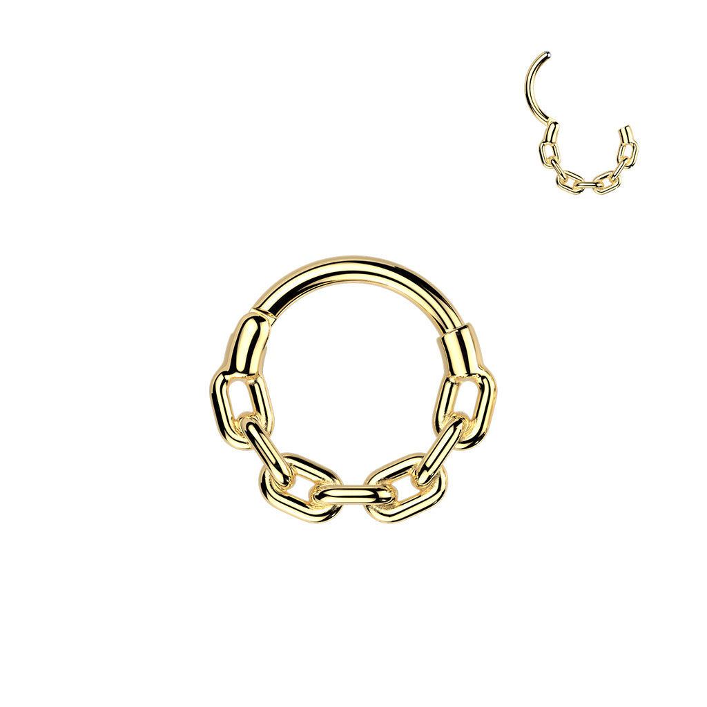 All 316L Surgical Steel Chain Link Hinged Segment Hoop Ring - Pic&Mix The Body Jewellery Shop