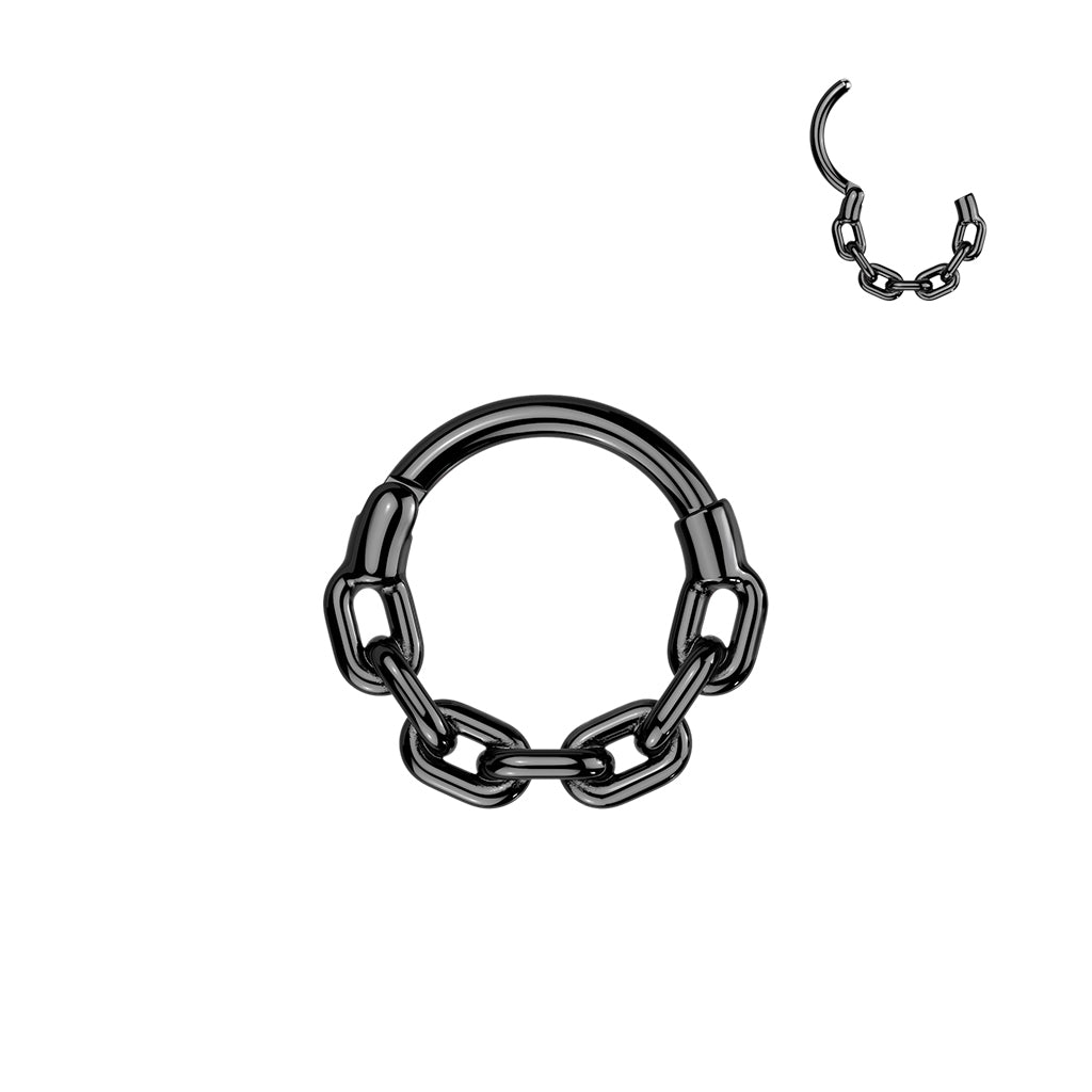 All 316L Surgical Steel Chain Link Hinged Segment Hoop Ring - Pic&Mix The Body Jewellery Shop
