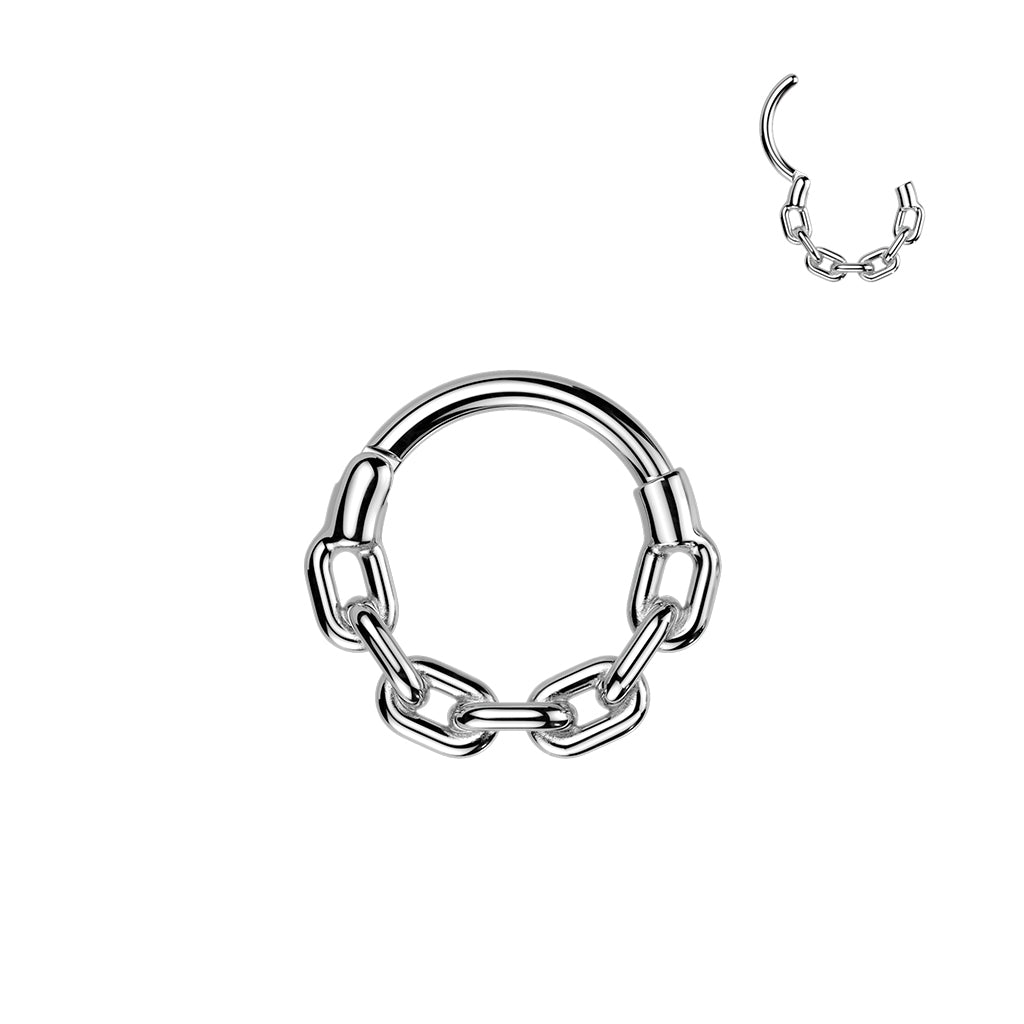 All 316L Surgical Steel Chain Link Hinged Segment Hoop Ring - Pic&Mix The Body Jewellery Shop